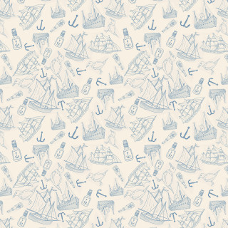 Blue white ships anchors pattern - a white background free wallpaper for tablet