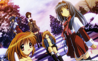 Anime girls snow man gun - the snow free wallpaper