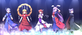 Anime girls stage lights circular - anime style free wallpaper
