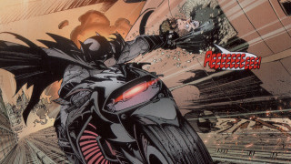 Batman riding motorcycle city demon - the back of its free wallpaper for desktop