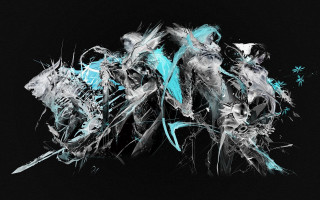 Black white painting blue edges - painting free wallpaper