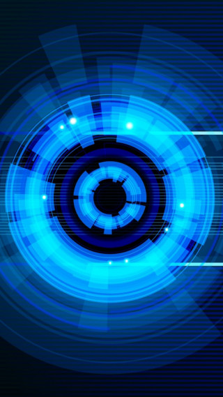 Blue abstract background circular design 4 - line and dots free wallpaper for mobile