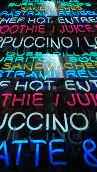 Neon sign multilingual colors wall - word free wallpaper