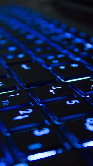 Close up blue light keyboard - blue light free wallpaper for mobile