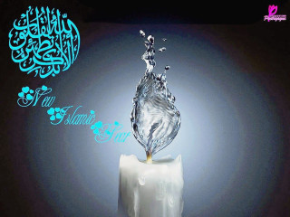 Candle water splash blue abstract - a water splash free wallpaper