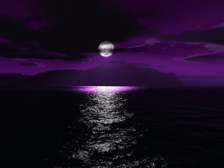 Purple sky full moon water - moonlight free wallpaper