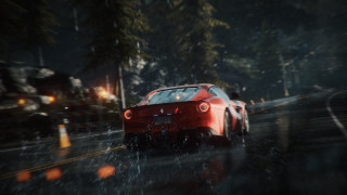 Red car rainy night headlights - headlight free wallpaper