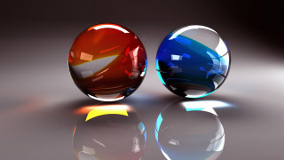 Colorful glass balls reflective surface - reflective free wallpaper