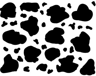 Cow head black white paint - minimalist free wallpaper