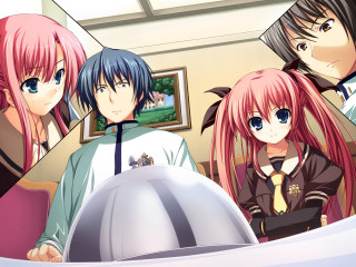 Anime girls group room table - a room free wallpaper for desktop