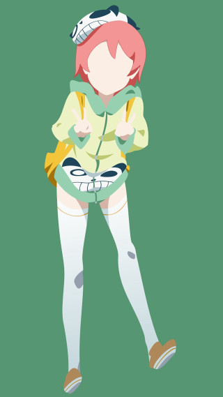 Woman green jacket yellow bag - a white cat free wallpaper for mobile