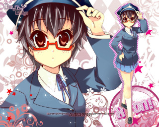 Sailor girl glasses star background - a hat free wallpaper