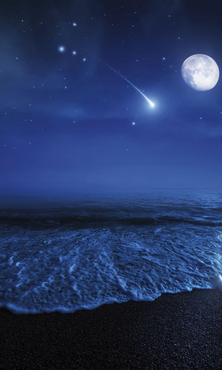 Beach wave moon star full - a wave free wallpaper for mobile