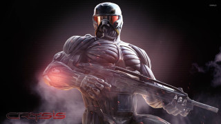 Futuristic man suit gun smoke - a futuristic suit holding free wallpaper
