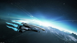 Spaceship flying sky star background - star citizen halo free wallpaper for desktop