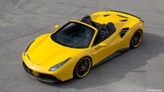 Yellow sports car driving roof - a roof free wallpaper