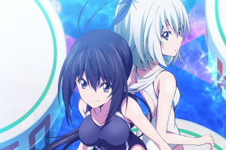 Anime girls sitting wall clock - a clock in the background free wallpaper