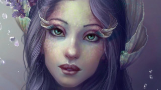 Woman long hair flower in 2 - anna dittmann free wallpaper