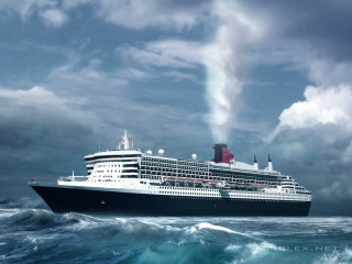 Cruise ship ocean clouds rainbow - chris labrooy free wallpaper for desktop