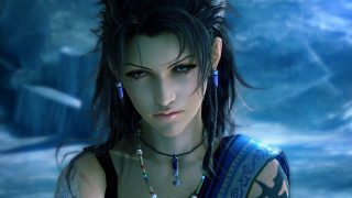 Woman long hair necklace blue 7 - final fantasy free wallpaper