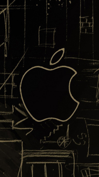 Apple building abstract monochrome portrait - free technology wallpaper for mobile
