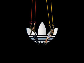Swing dark adidas poster characters - two person free wallpaper for desktop
