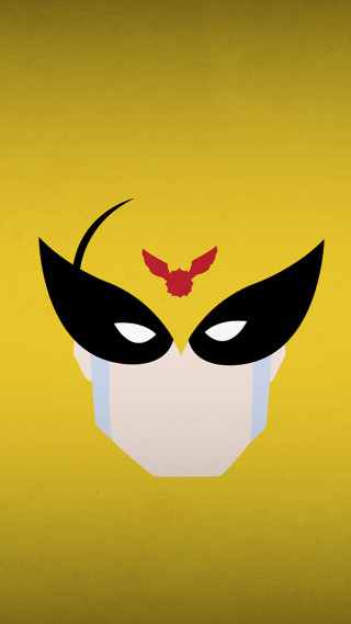 Batman mask red bird yellow - free minimalism wallpaper for mobile
