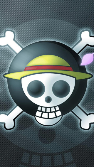 Skull hat pipe black background - free retro wallpaper for mobile