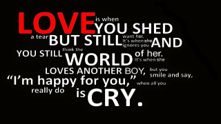 Black background quote love tear - love free wallpaper
