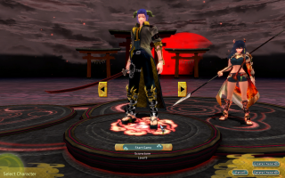 Anime characters stage swords demon - their hand and a demon in the background free wallpaper