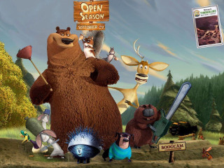 Cartoon characters field open season - in the background free wallpaper