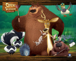 Cartoon bear forest scene open - the picture free wallpaper for desktop