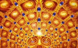 Psychedelic steampunk face blue eyes - dmt free wallpaper for desktop