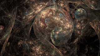 Spiral flowers leaves brown blue - image of a spiral free wallpaper