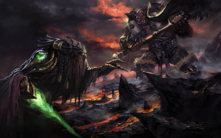 Demon attacking demon sword dark - a painting of a demon free wallpaper