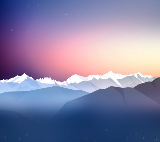 Mountain range pink sky stars - a mountain range free wallpaper for tablet