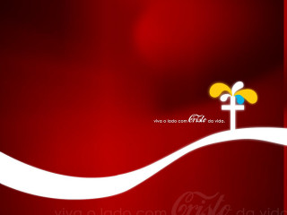 Red wave cross flag moon - cheerful free wallpaper