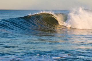 Breaking wave sunny ocean surfboard - a blue sky and water free wallpaper