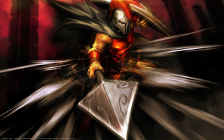 Man red black costume sword 2 - costume holding free wallpaper