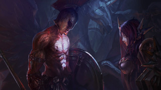 Cave demon armor blood red - bayard wu free wallpaper