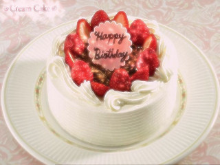 Birthday cake strawberries happy birthday - free holidays wallpaper