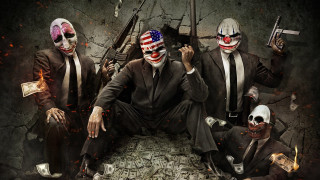 Masked men suits guns money - mask free wallpaper