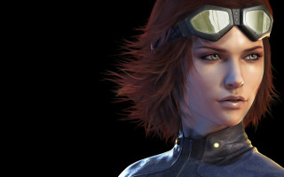 Woman goggles leather jacket head - cgstudio free wallpaper