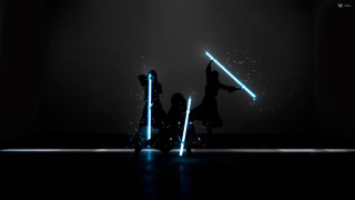 Dancing people lights dark background - two person free wallpaper for desktop