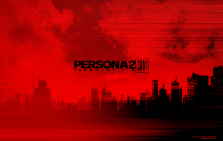 Red city skyline personaza torii - akihiko yoshida free wallpaper