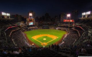 Baseball stadium night crowd lights - a baseball stadium free wallpaper for desktop