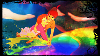 Mermaid man hugging water rainbow - cloisonnism free wallpaper for desktop