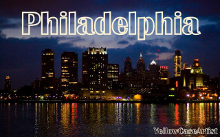 City skyline philadelphia night reflection - a city skyline free wallpaper for desktop