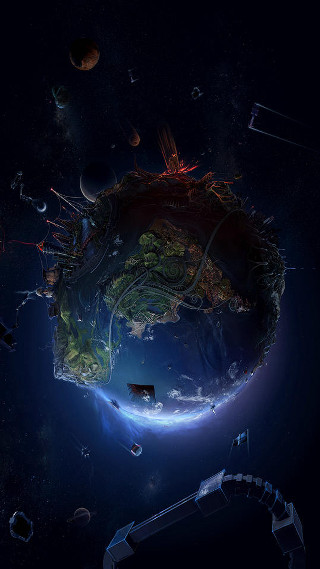 Space station earth moon planets - craig mullins free wallpaper for mobile