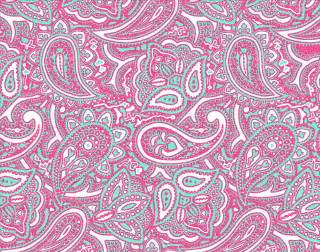 Pink blue paisley print fabric - a white background free wallpaper